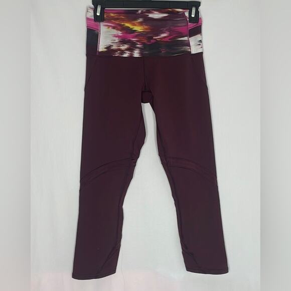 Lululemon wonder under Bordeaux drama 7/8 leggings in purple - Picture 1 of 8
